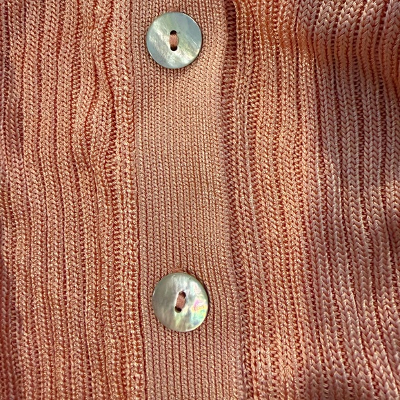 Mango Polo Neck Ribbed Cardigan Salmon / Size M / NWT - Picture 12 of 14